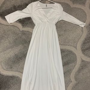 White floor length dress size small
